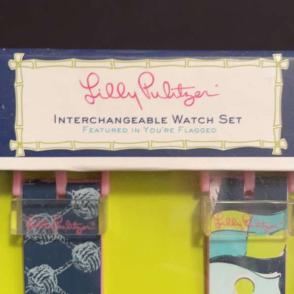 Lilly Pulitzer NEW Interchangeable Watch Set & Was ch Batter, You’re Flagged - Picture 2 of 8